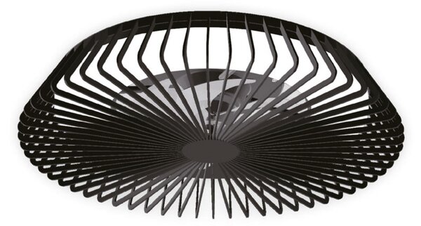 Himalaya fekete DC csendes intelligens LED-es mennyezeti ventilátor – Mantra Mantra Iluminación, Himalaya, dimmable, Fekete, Nappali, Fém, Modern