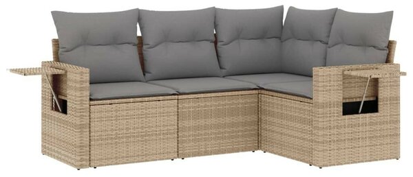 VidaXL Polyrattan Kerti Ülőgarnitúra - 4 részes - Bézs
