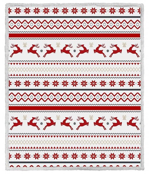 RETRO CHRISTMAS 2db karácsonyi fehér bárány takaró mikroplüssből 160x200 cm