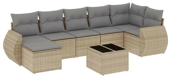 VidaXL Polyrattan Kerti Ülőgarnitúra - 8 részes - Bézs