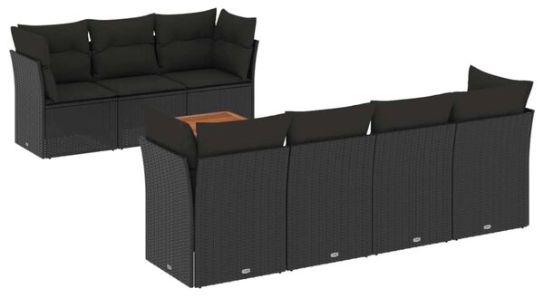 VidaXL Polyrattan Kerti Ülőgarnitúra - 8 részes - Fekete