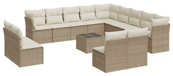 VidaXL Polyrattan Kerti Ülőgarnitúra - Bézs - 14 részes