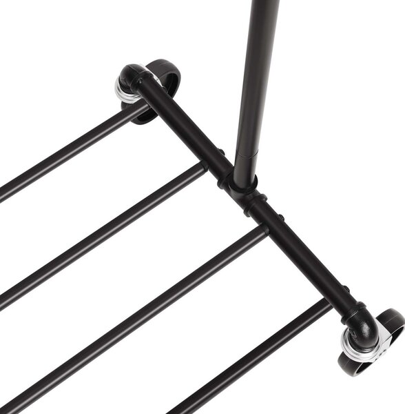 SONGMICS Industrial Fém Ruhaállvány Kerekekkel Fekete HSR61BK