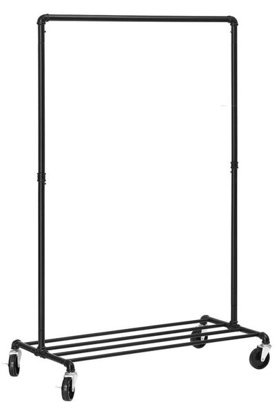 SONGMICS Industrial Fém Ruhaállvány Kerekekkel Fekete HSR61BK