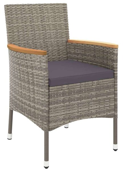 Polyrattan Kerti Étkezőgarnitúra - 5 részes - Szürke