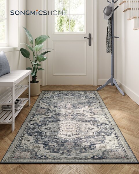 SONGMICS HOME Vintage Stílusú Szőnyeg Galambszürke Mosható Csúszásmentes 80 x 150 cm