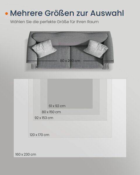 SONGMICS HOME Vintage Stílusú Szőnyeg Galambszürke Mosható Csúszásmentes 80 x 150 cm