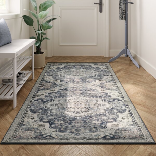 SONGMICS HOME Vintage Stílusú Szőnyeg Galambszürke Mosható Csúszásmentes 80 x 150 cm