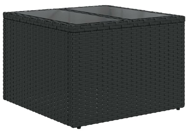 VidaXL 5 részes fekete polyrattan kerti kanapészett párnákkal