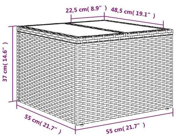 VidaXL 5 részes fekete polyrattan kerti kanapészett párnákkal