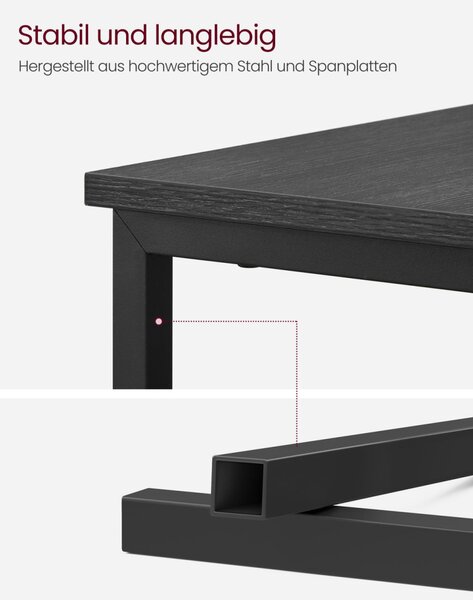 VASAGLE Modern Éjjeliszekrény Beépített Elosztóval Antracit-Fekete