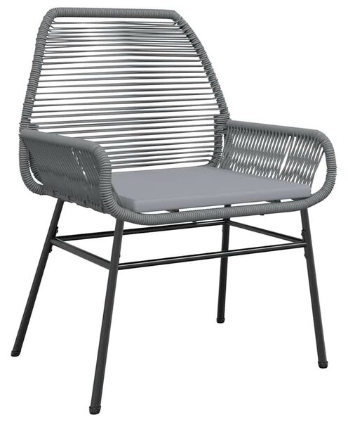 5 részes szürke polyrattan üveg kerti étkezőgarnitúra párnával