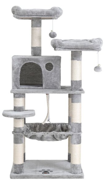 FEANDREA Luxus Macskafa Többszintes Pihenővel 143cm Világosszürke