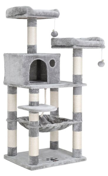 FEANDREA Luxus Macskafa Többszintes Pihenővel 143cm Világosszürke