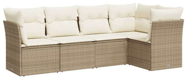 VidaXL Polyrattan Kerti Ülőgarnitúra - 5 részes - Bézs