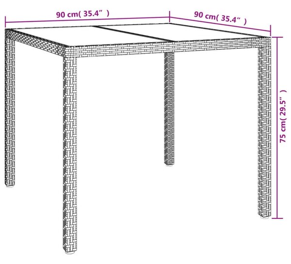 VidaXL Kerti Étkezőgarnitúra - 5 részes - Barna Poly Rattan