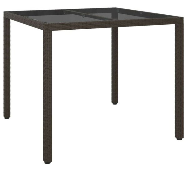 VidaXL Kerti Étkezőgarnitúra - 5 részes - Barna Poly Rattan