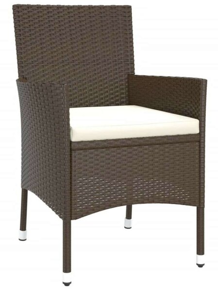 VidaXL Kerti Étkezőgarnitúra - 5 részes - Barna Poly Rattan