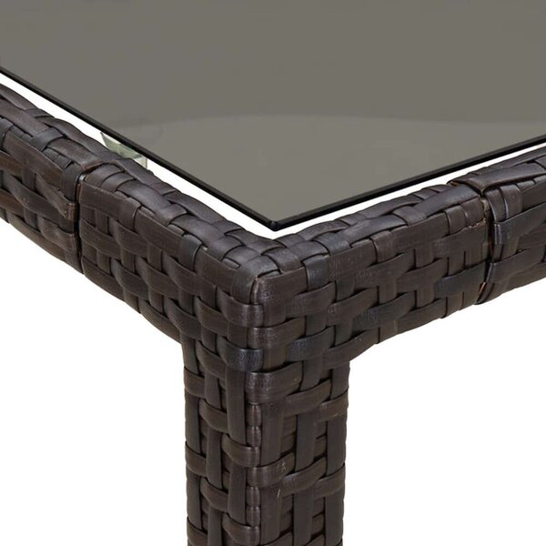 VidaXL Kerti Étkezőgarnitúra - 5 részes - Barna Poly Rattan