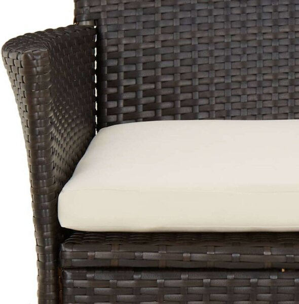 VidaXL Kerti Étkezőgarnitúra - 5 részes - Barna Poly Rattan