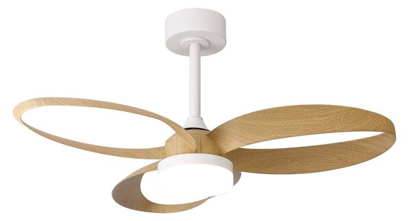 Infinity LED mennyezeti ventilátor, fa mintázatú, DC, csendes – Mantra Mantra Iluminación, Infinity, dimmable, Fa, Nappali, Műanyag, Modern