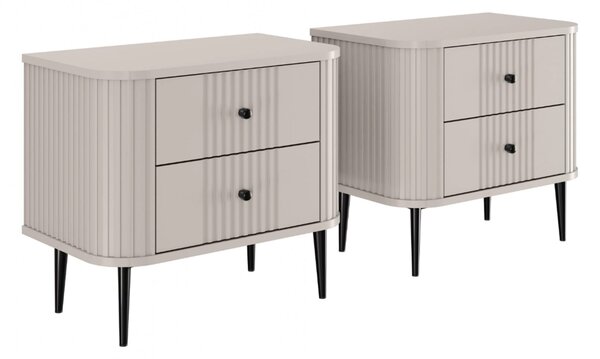 Vesper éjjeliszekrény készlet 56 cm - kasmír / fekete lábak