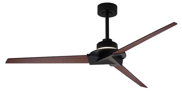 Brisa Mini LED mennyezeti ventilátor, fekete/fa, csendes – Mantra Mantra Iluminación, Brisa Mini, dimmable, Fekete, Nappali, Fa, Modern