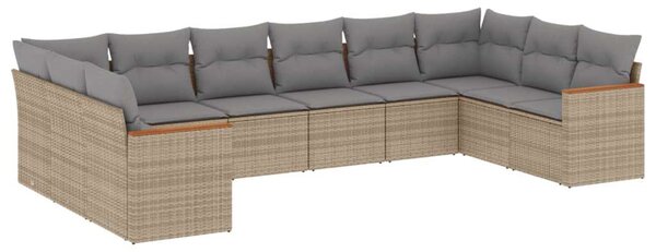 VidaXL Polyrattan Kerti Ülőgarnitúra - 10 részes - Bézs