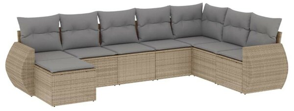 VidaXL Polyrattan Kerti Ülőgarnitúra - 8 részes - Bézs