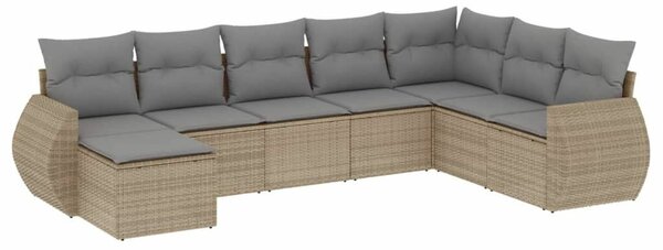 VidaXL Polyrattan Kerti Ülőgarnitúra - 8 részes - Bézs