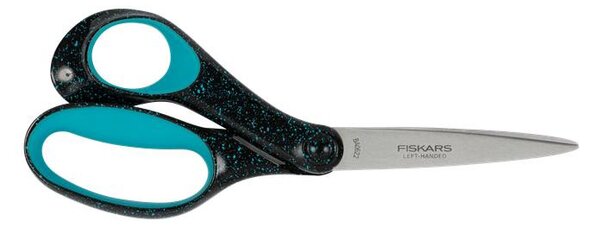 Olló, ifjúsági, 20 cm, balkezes, FISKARS, foltos pávakék (IF1067869)
