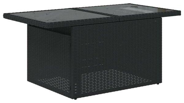 VidaXL 5 részes fekete polyrattan kerti kanapészett párnákkal