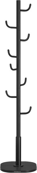 SONGMICS HOME kaktusz alakú álló fogas 8 kampóval acél és MDF tintafekete 175,3 cm