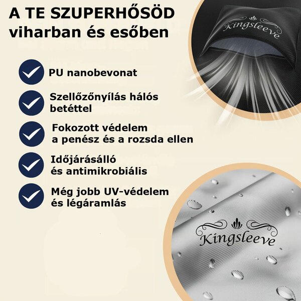 BEER COVER védőponyva sörasztal garnitúrához, 180x90x74cm, antracit Kingsleeve