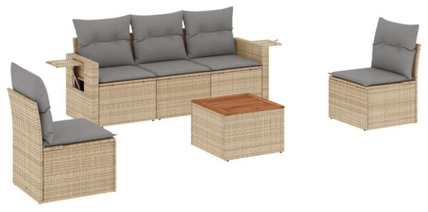 VidaXL Polyrattan Kerti Ülőgarnitúra - 6 részes
