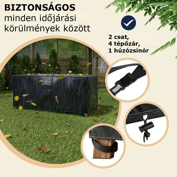BEER COVER védőponyva sörasztal garnitúrához, 180x90x74cm, antracit Kingsleeve