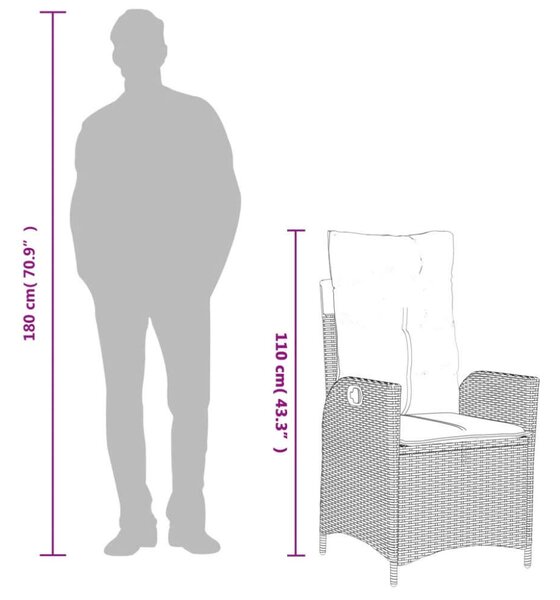 Polyrattan Kerti Étkezőgarnitúra - 7 részes - Bézs