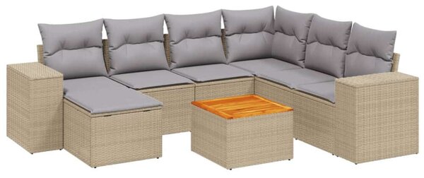 VidaXL Polyrattan Kerti Ülőgarnitúra - 8 részes - Bézs
