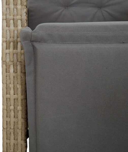 Polyrattan Kerti Étkezőgarnitúra - 9 részes - Bézs