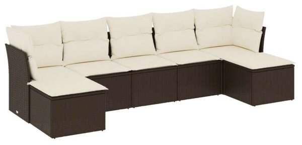 VidaXL Polyrattan Kerti Ülőgarnitúra - 7 részes - Barna