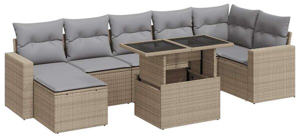 VidaXL Polyrattan Kerti Ülőgarnitúra - 8 részes - Bézs