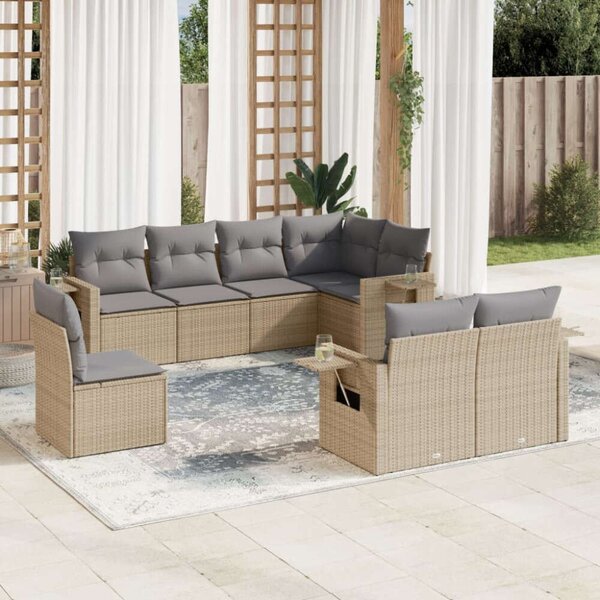 VidaXL Polyrattan Kerti Ülőgarnitúra - 8 részes - Bézs