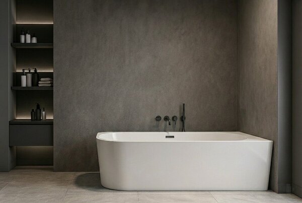 Inspiro Design Calenzia Corner, sarokba tehető, térben álló fürdőkád, jobbos, 170x75x59 cm