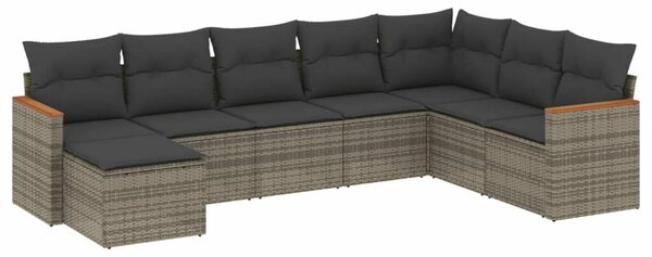 VidaXL Polyrattan Kerti Ülőgarnitúra - 8 részes - Szürke