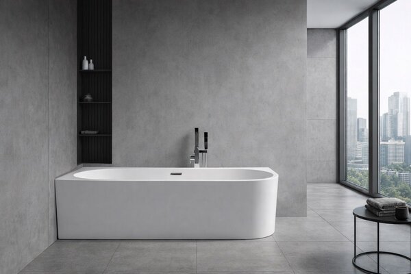 Inspiro Design Calenzia Corner, sarokba tehető, térben álló fürdőkád, balos, 170x75x59 cm