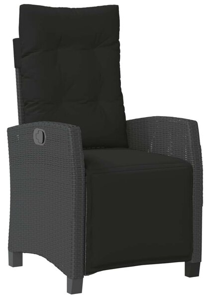 VidaXL Polyrattan Kerti Étkezőgarnitúra - 5 részes - Fekete