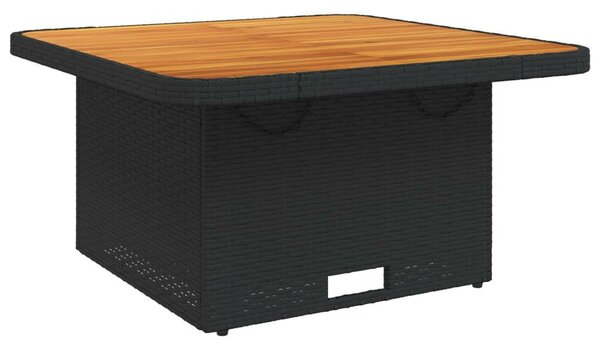 VidaXL Polyrattan Kerti Étkezőgarnitúra - 5 részes - Fekete