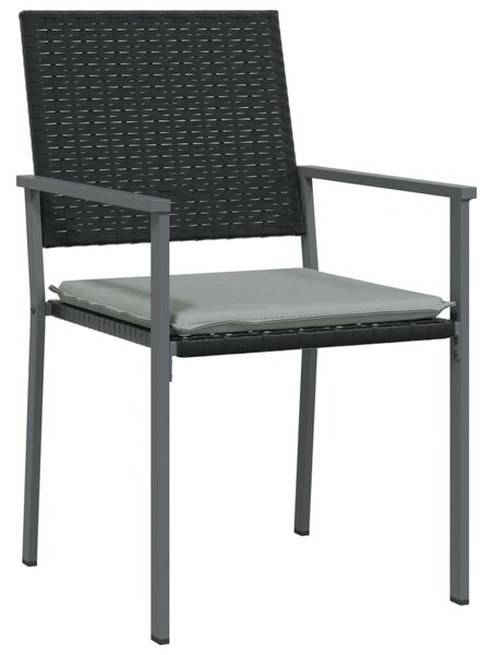 VidaXL 5-részes polyrattan és acél kerti étkezőgarnitúra párnával