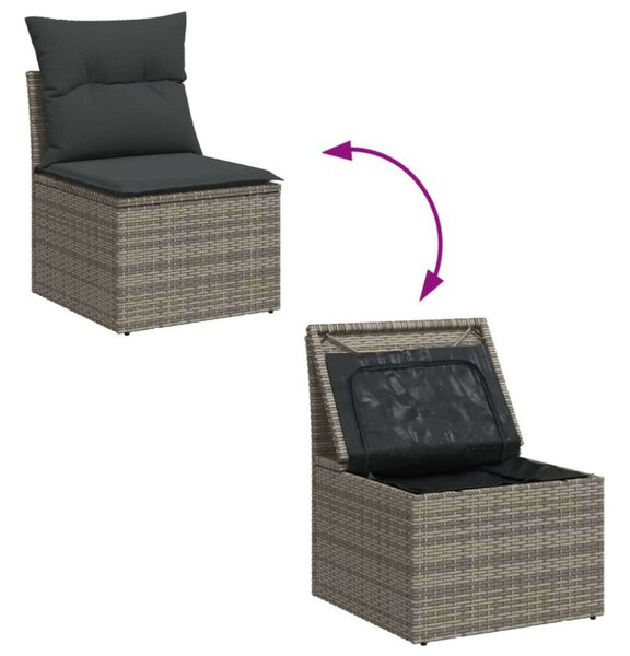 VidaXL Polyrattan Kerti Ülőgarnitúra - 12 részes - Szürke