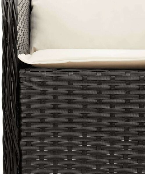 Polyrattan Kerti Étkezőgarnitúra - 9 részes - Fekete